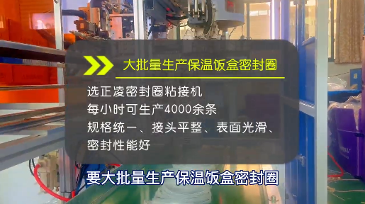 「視頻」大批量生產(chǎn)保溫飯盒密封圈，選正凌密封圈粘接機(jī)！